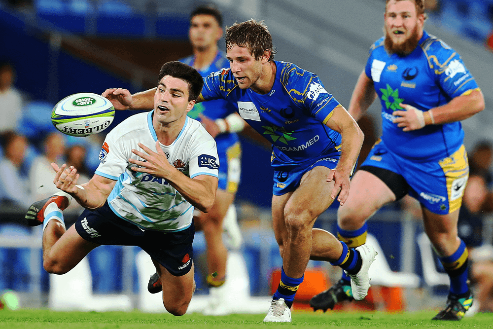 Jack Maddocks in the thick of it on Friday night. Photo: Getty