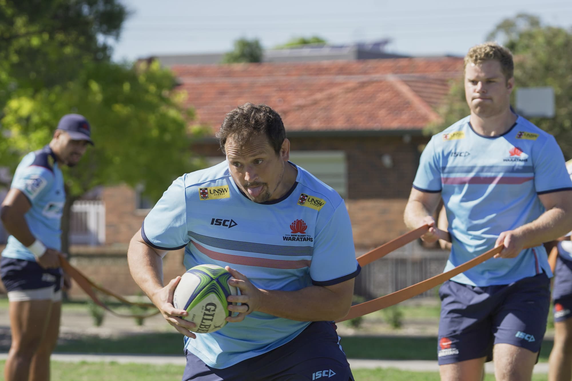 New recruit, Ruan Smith warms up on the bands
