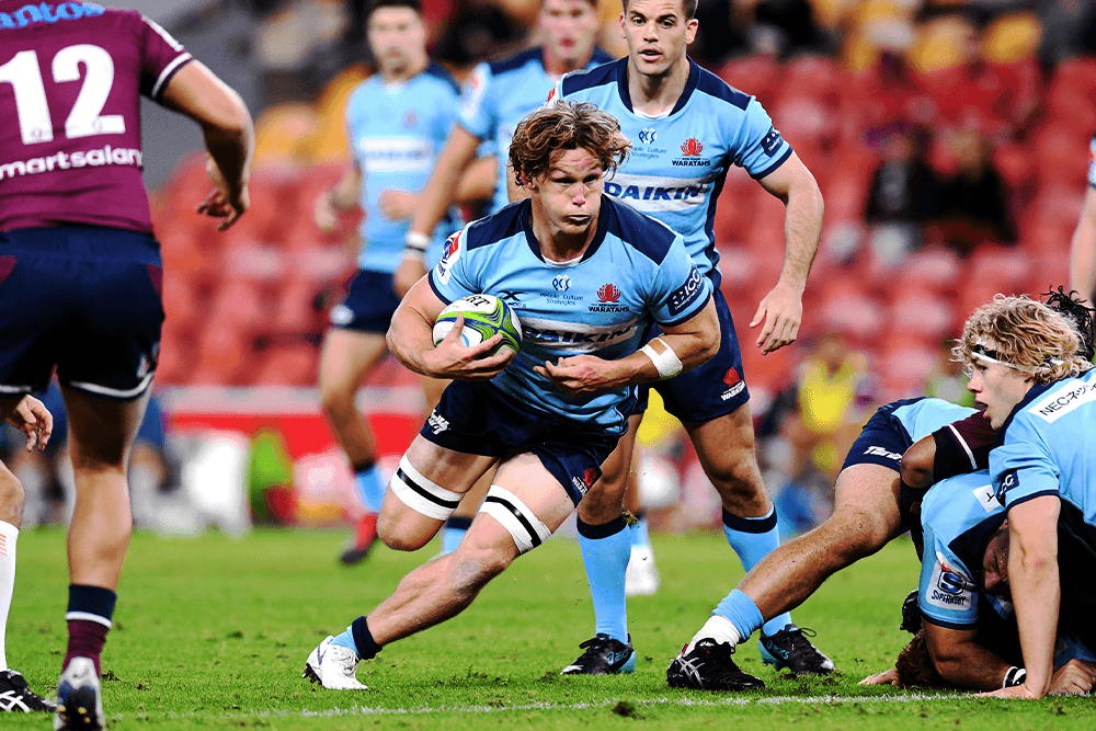 Michael Hooper on the charge at Suncorp. Photo: Getty