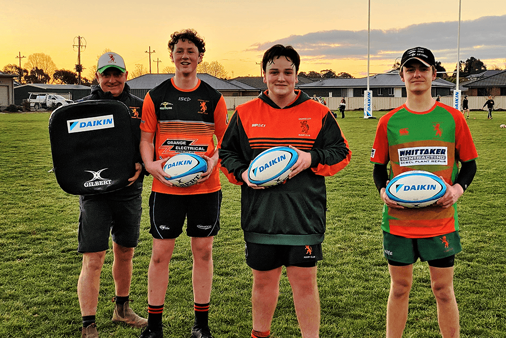 Orange City Rugby Club with their Daikin Junior pack.