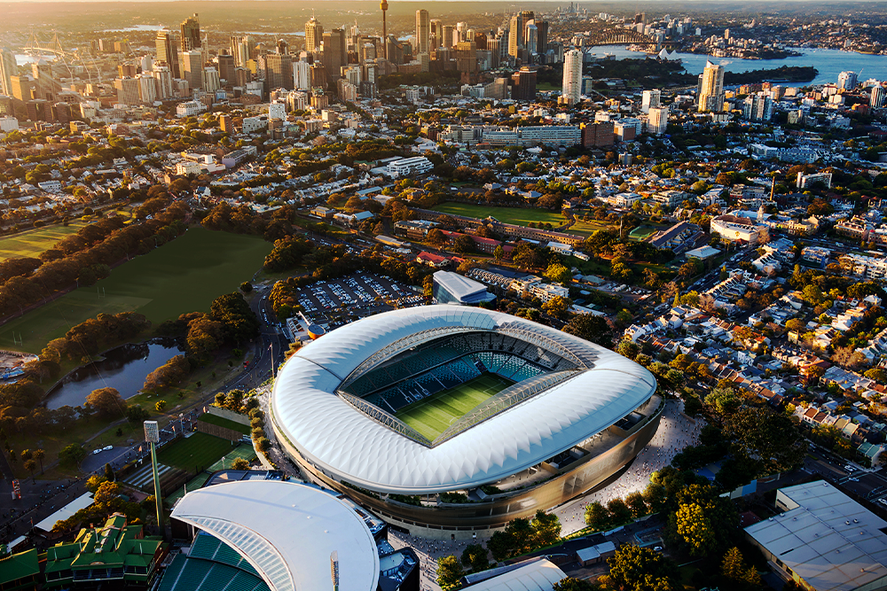 Aerial view of the new Sydney Football Stadium