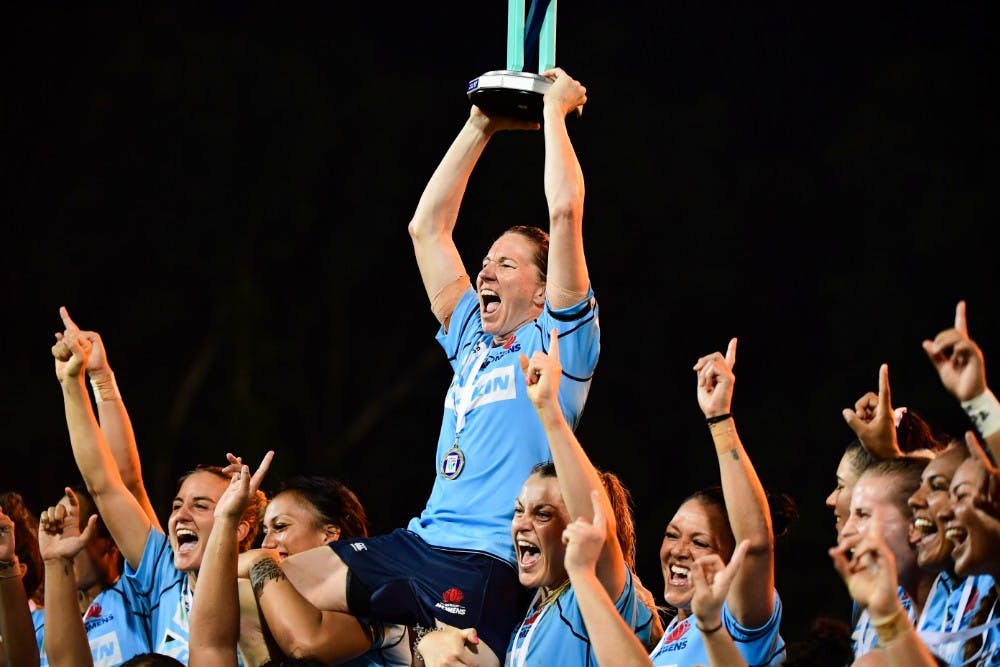 Hewson celebrates the NSW Waratahs Women's Championship in 2019